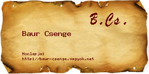 Baur Csenge névjegykártya